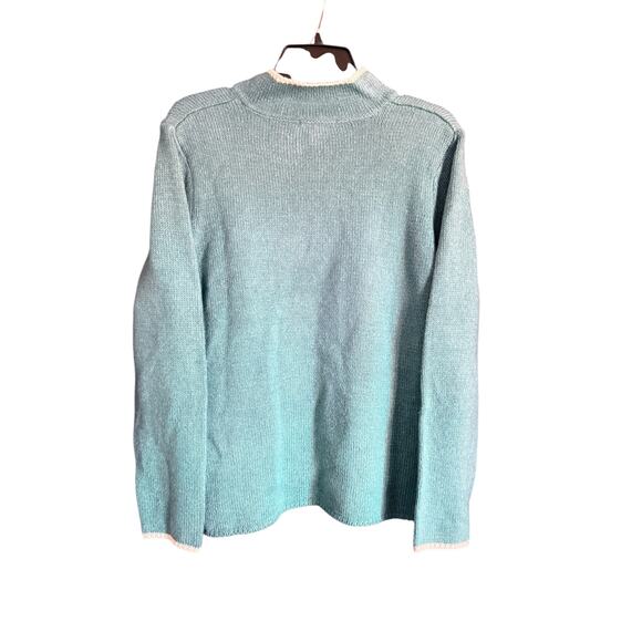 Beautiful Turquoise Appleseed’s Sweater with Wooden Button Accents Size Large - Picture 5 of 7